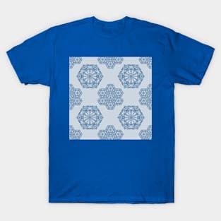 Seamless repeating pattern in blue T-Shirt